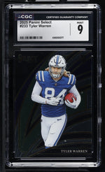 2025 Panini Select Tyler Warren #233 Club Level RC CGC 9