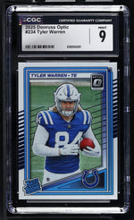 2025 Panini Donruss Optic Tyler Warren #234 Rated Rookie CGC 9
