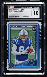 2025 Donruss Optic Tyler Warren #234 Rated Rookie CGC 10