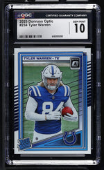 2025 Donruss Optic Tyler Warren Rated Rookie #234 CGC 10