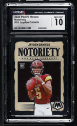 2024 Panini Mosaic Notoriety Jayden Daniels #19 RC CGC 10