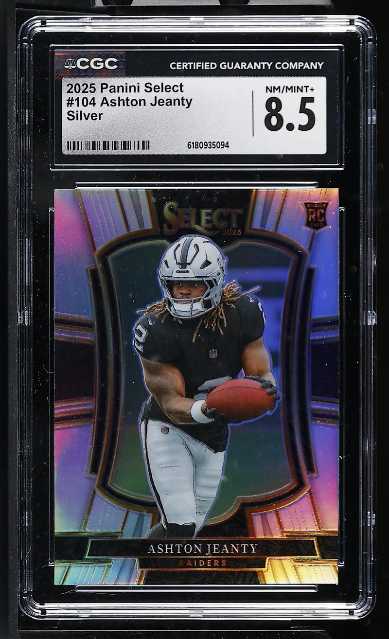 2025 Panini Select Ashton Jeanty #104 Silver Premier Level Rookie CGC 8.5