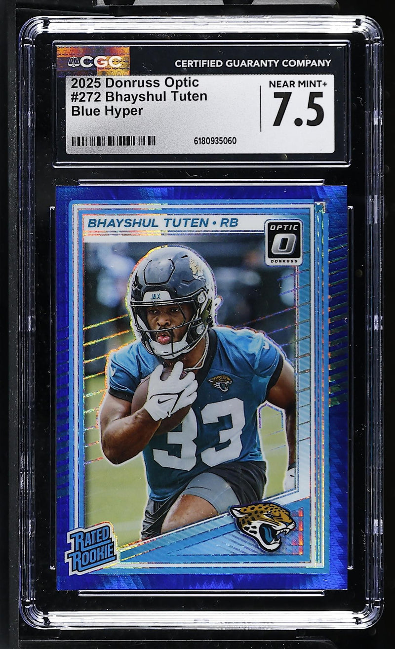 2025 Panini Donruss Optic Bhayeshul Tuten #272 Blue Hyper RC CGC 7.5