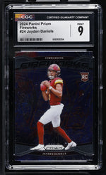 2024 Panini Prizm Jayden Daniels #24 Rookie Fireworks CGC 9