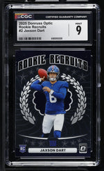 2025 Donruss Optic Rookie Recruits Jaxson Dart #2 CGC 9