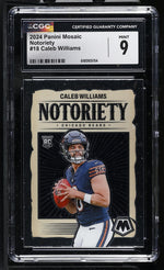 2024 Panini Mosaic Notoriety Caleb Williams #18 Rookie CGC 9