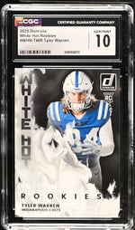 2025 Donruss White Hot Rookies Tyler Warren #WHR-TWR RC CGC 10