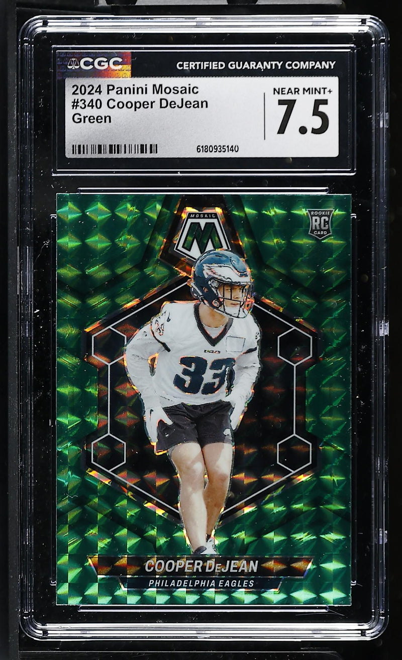 2024 Panini Mosaic Cooper DeJean Prizm Green #340 Rookie CGC 7.5