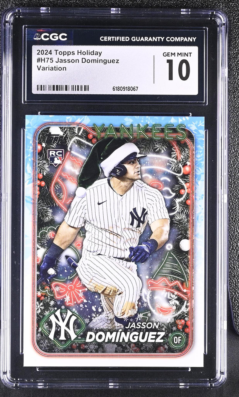 2024 Topps Holiday Jasson Dominguez #H75 Rookie Variation CGC 10