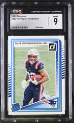 2025 Panini Donruss TreVeyon Henderson #332 Rookie CGC 9