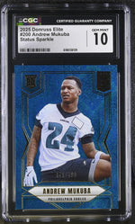 2025 Donruss Elite Andrew Mukuba #200 Rookie Status Sparkle /499 CGC 10