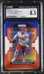2021 Panini Prizm Patrick Mahomes II #190 Red White & Blue CGC 8.5