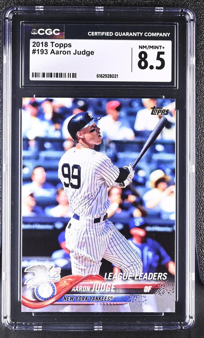 2018 Topps Aaron Judge #193 LEAGUE LEADERS CGC 8.5
