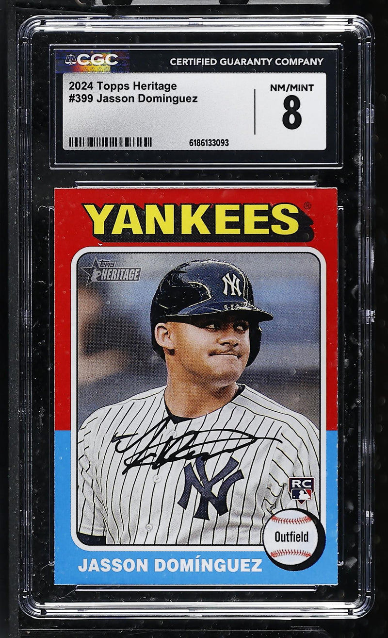 2024 Topps Heritage Jasson Domínguez #399 Rookie Auto CGC 8