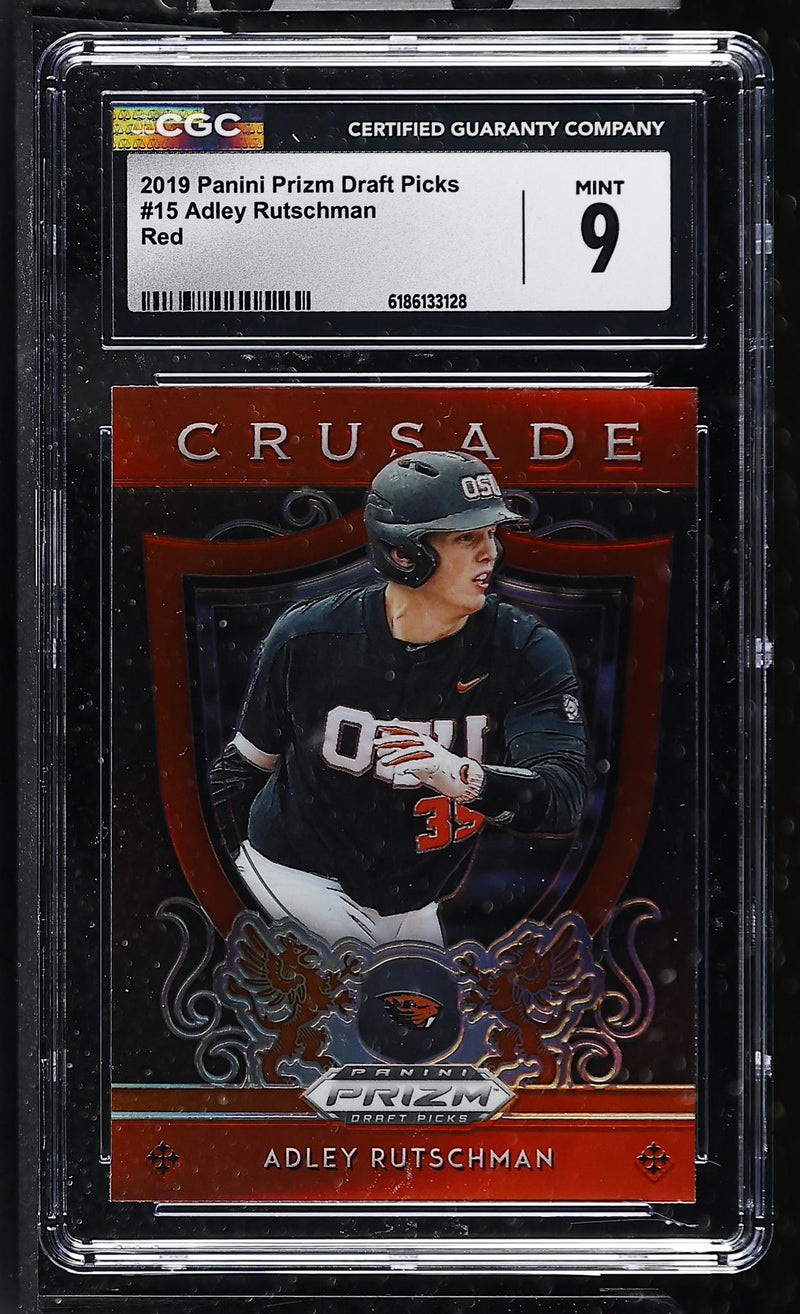 2019 Panini Prizm Draft Picks Adley Rutschman #15 Red Crusade CGC