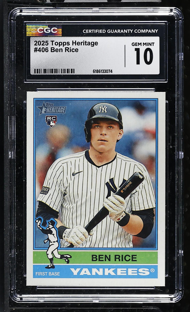 2025 Topps Heritage Ben Rice #406 Rookie CGC 10