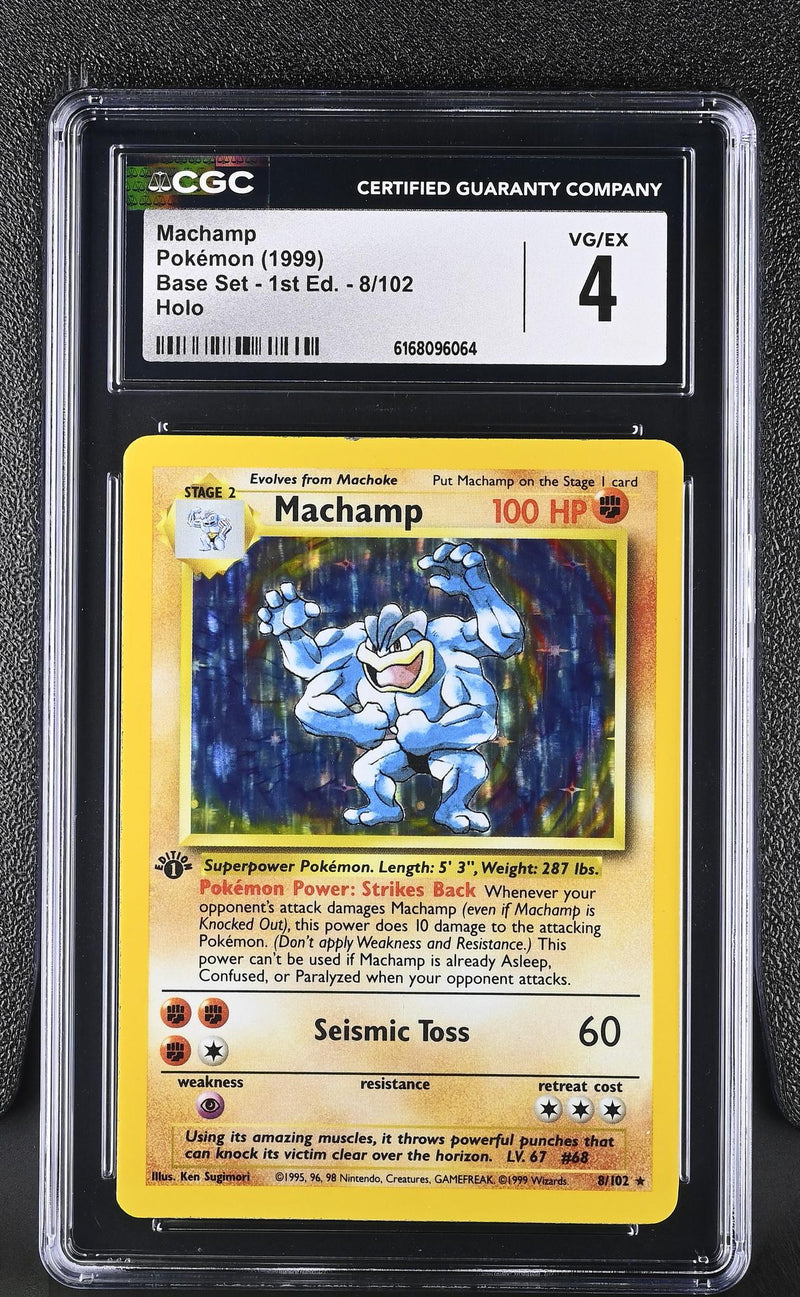1999 Pokemon Base Set 1st Edition Machamp #8/102 Holo CGC 4