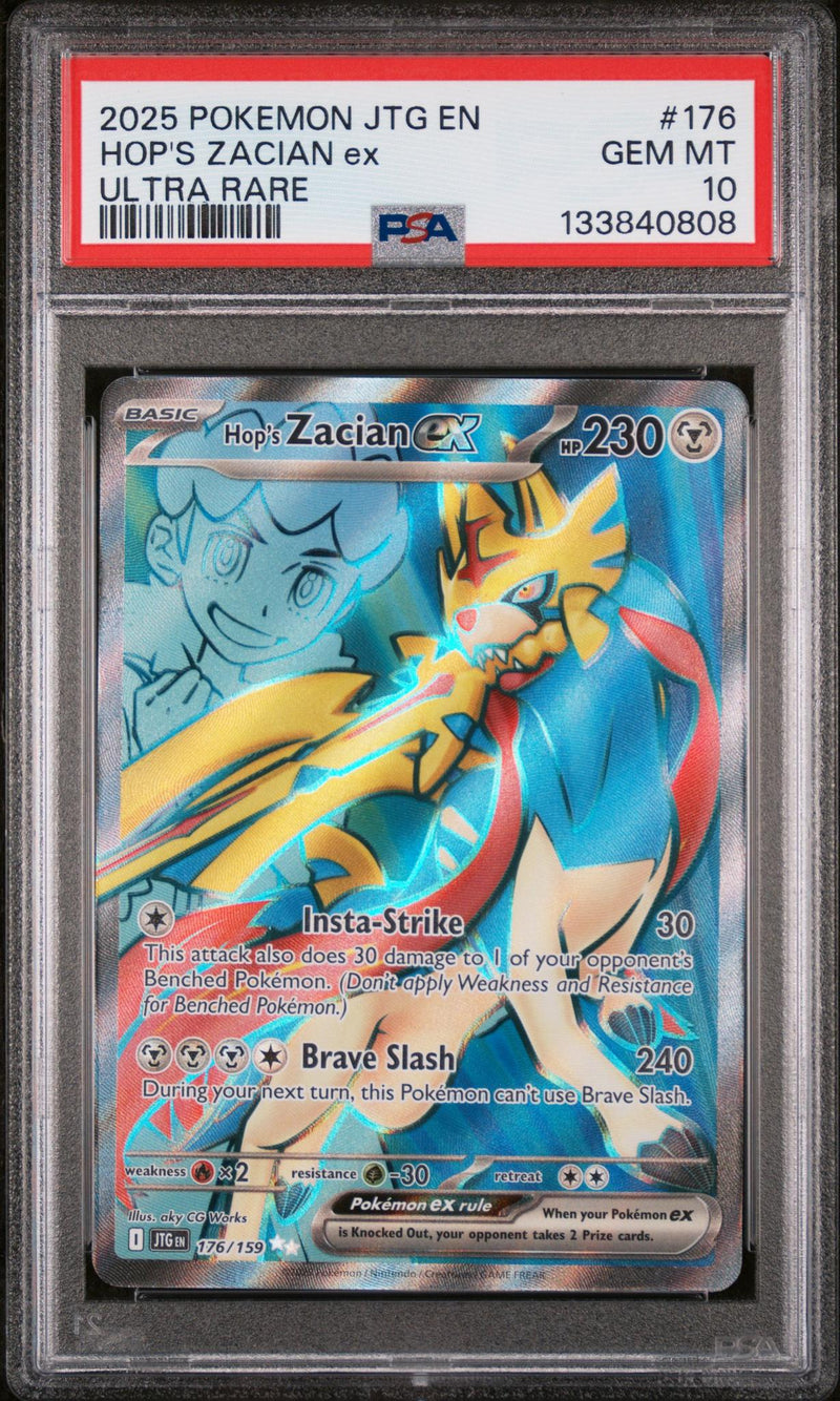 2025 Pokemon Scarlet and Violet Journey Together Ultra Rare Hop's Zacian Ex #176 PSA 10