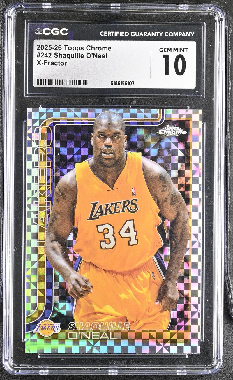 2025-26 Topps Chrome Shaquille O'Neal #242 X-Fractor CGC 10