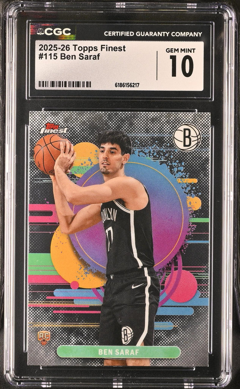 2025-26 Topps Finest Ben Saraf #115 RC CGC 10