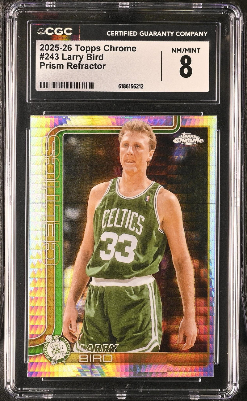 2025-26 Topps Chrome Larry Bird #243 Prism Refractor CGC 8