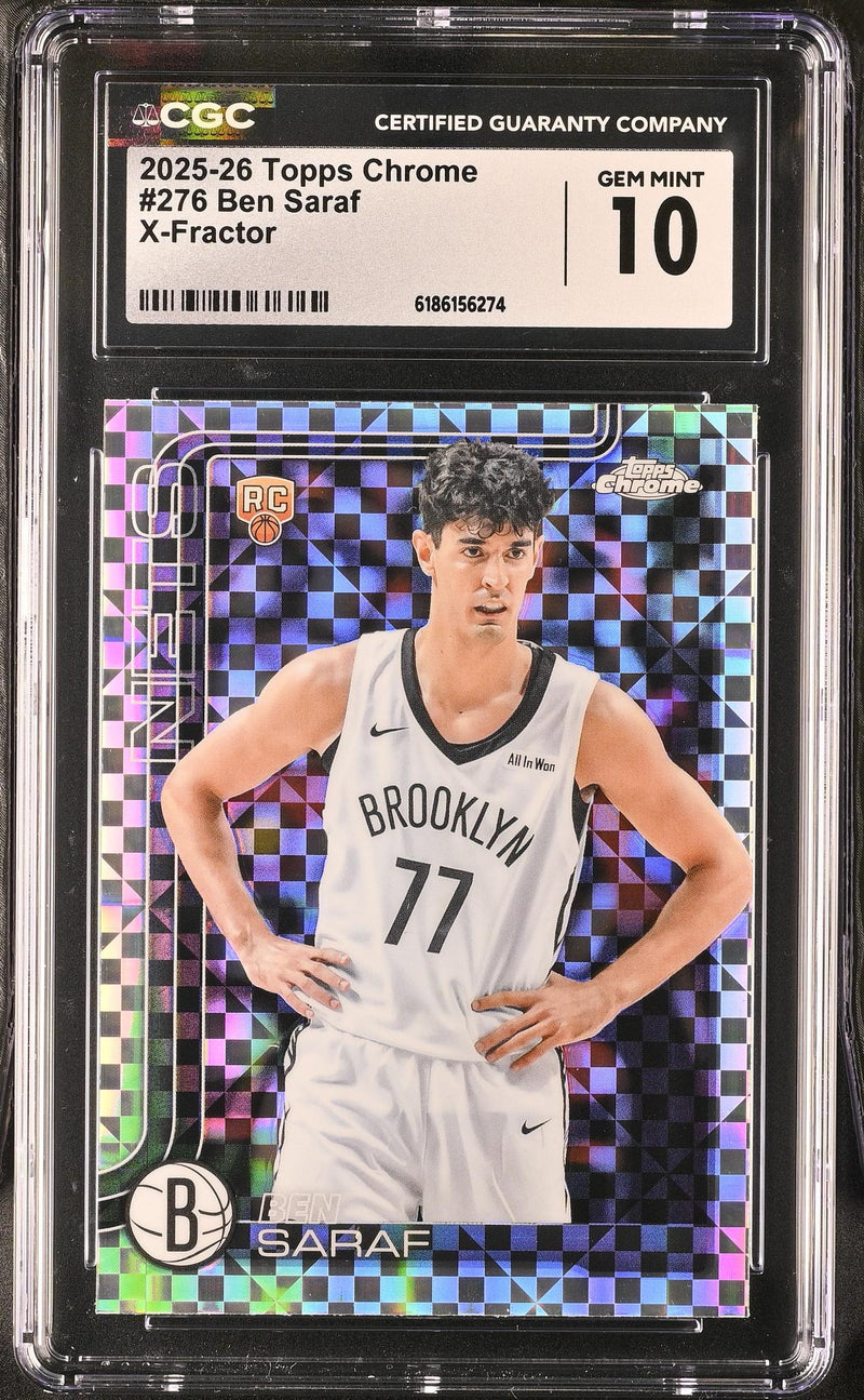 2025-26 Topps Chrome Ben Saraf #276 Rookie X-Fractor CGC 10