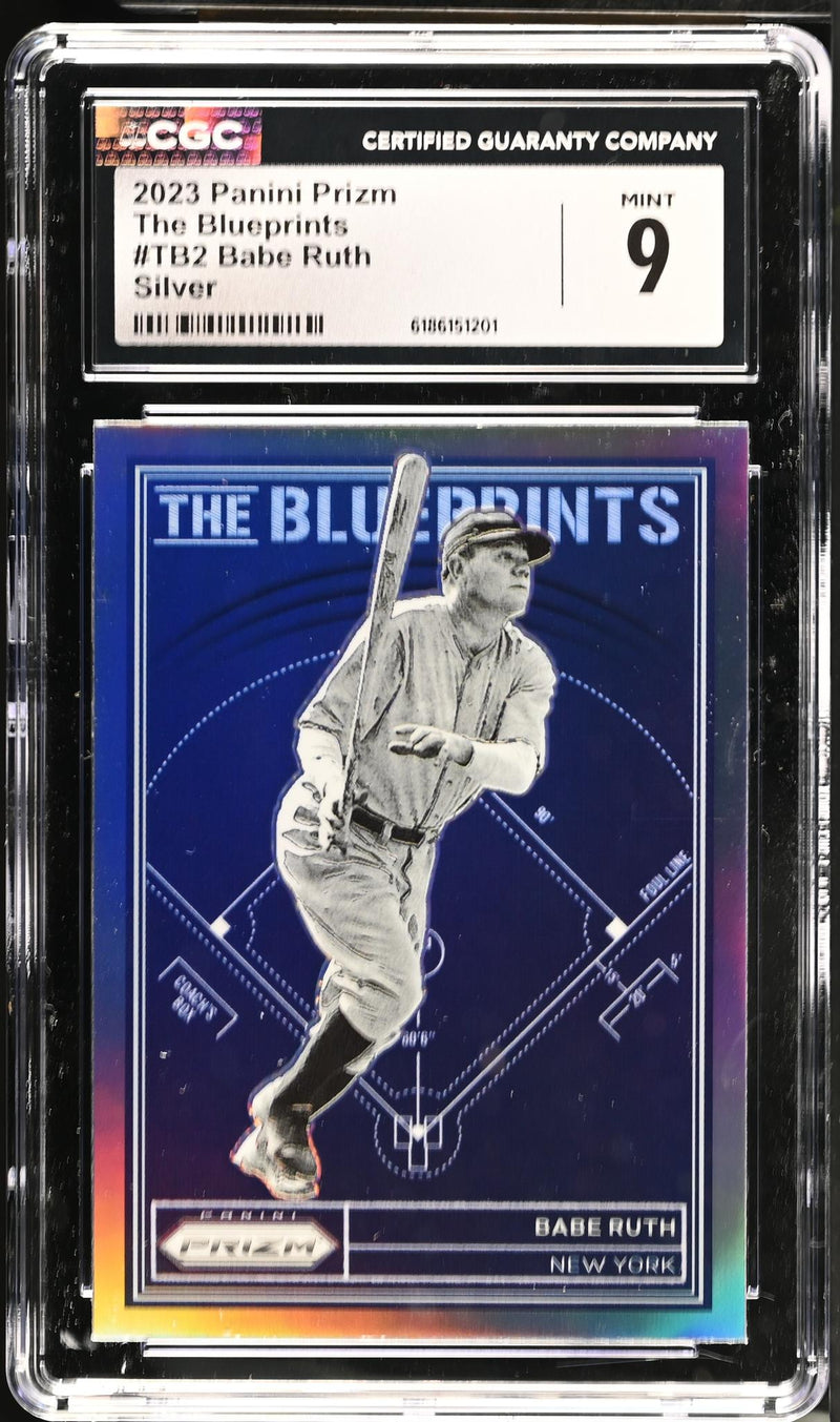 2023 Panini Prizm The Blueprints Babe Ruth #TB2 Silver CGC 9
