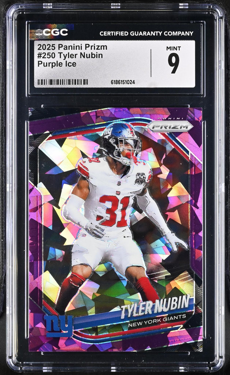 2025 Panini Prizm Tyler Nubin #250 Purple Ice /225 CGC Mint 9