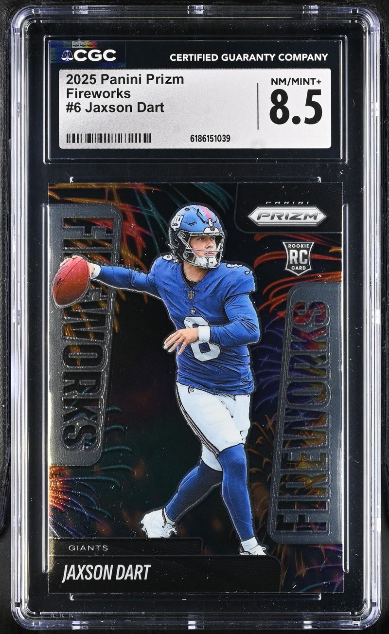 2025 Panini Prizm Fireworks Jaxson Dart #6 Rookie CGC 8.5