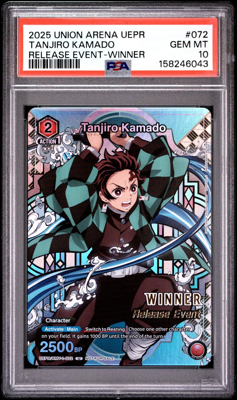 2025 Union Arena TCG Demon Slayer Kimetsu No Yaiba Release Event Tanjiro Kamado #UEPRKMY1072 PSA 10