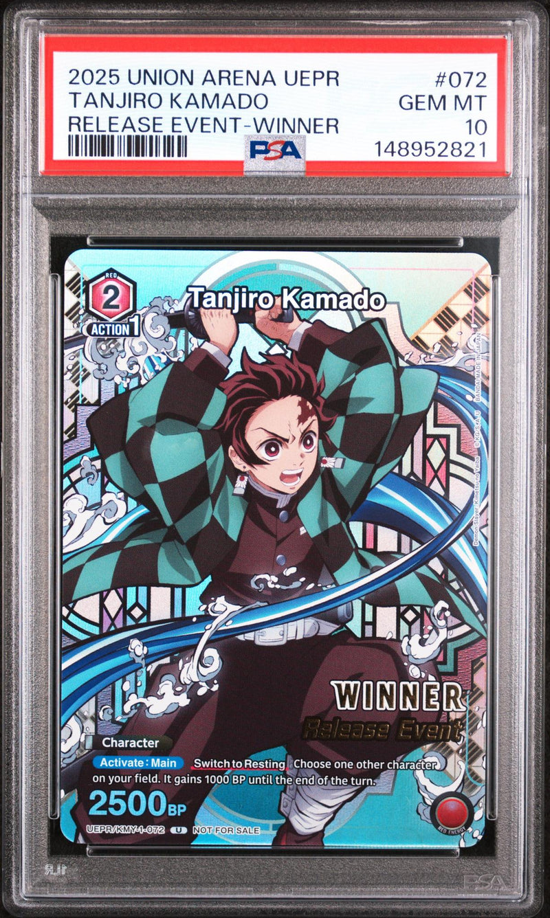 2025 Union Arena TCG Demon Slayer Kimetsu No Yaiba Release Event Tanjiro Kamado #UEPRKMY1072 PSA 10