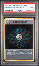 1997 Pokemon Team Rocket Japanese Holo Rainbow Energy PSA 9