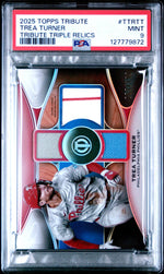 2025 Topps Tribute Tribute Triple Relics Trea Turner #TTRTT /199 PSA 9