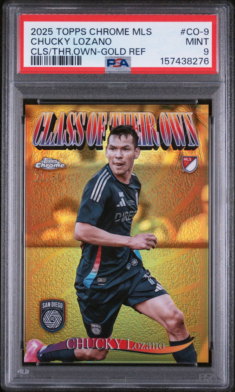 2025 Topps Chrome MLS Class of Their Own Gold Ref Chucky Lozano #9 /50 PSA 9