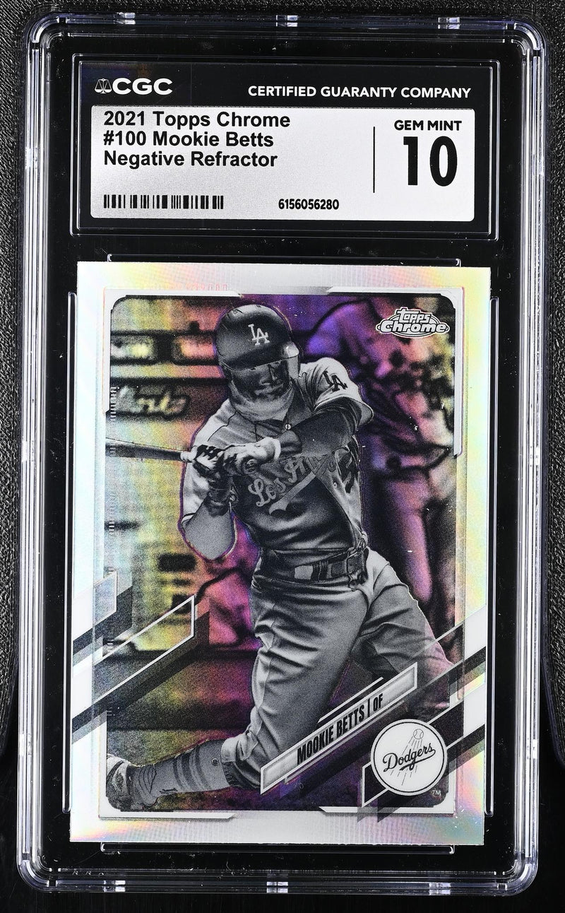 2021 Topps Chrome Mookie Betts #100 Negative Refractor CGC 10