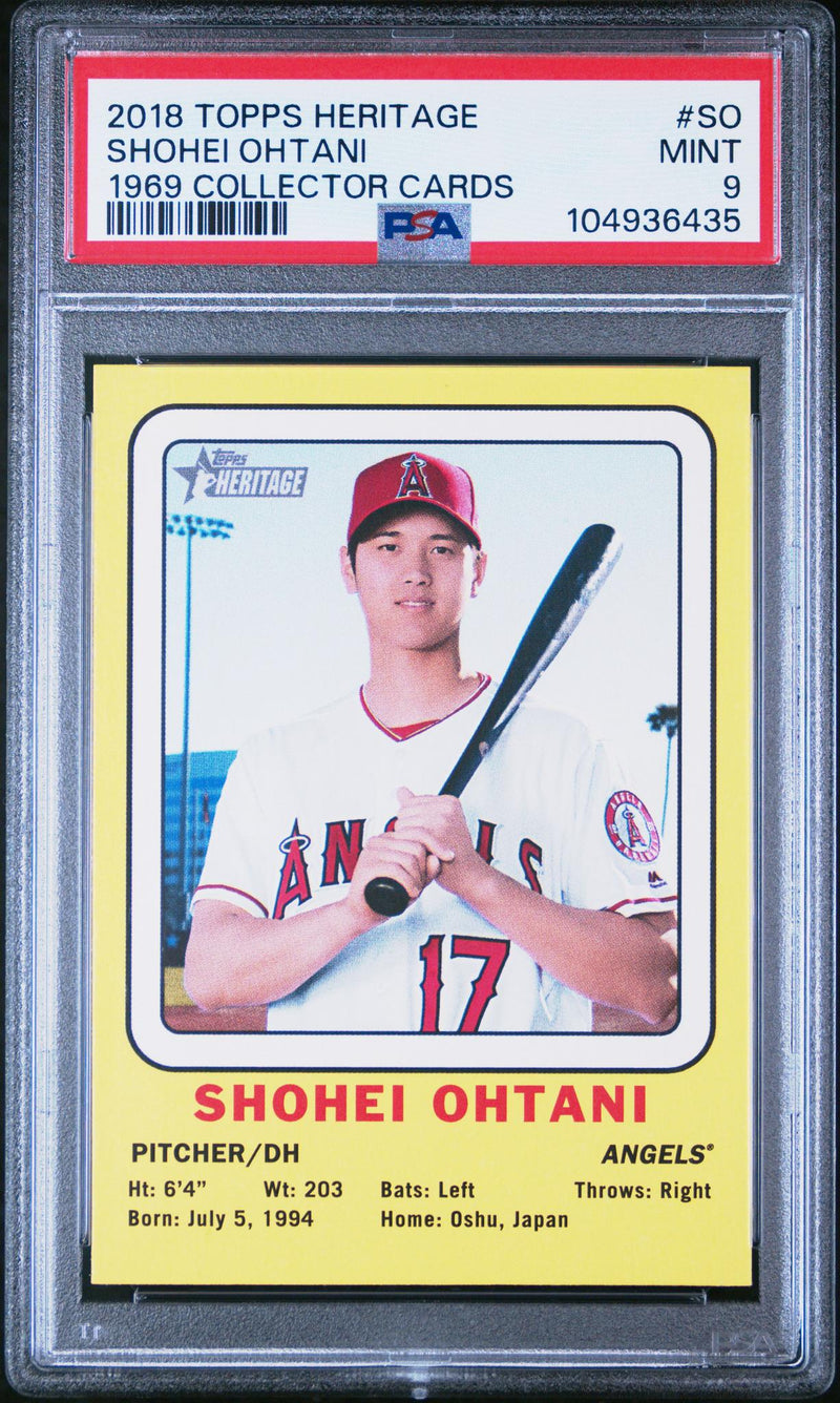 2018 Topps Heritage '69 Collector Card Shohei Ohtani #69CCSO PSA 9