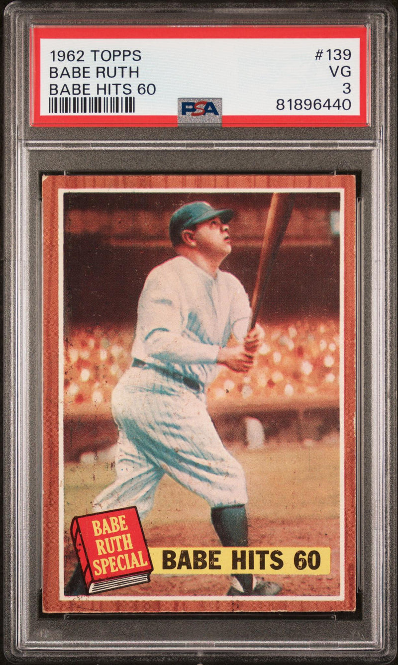 1962 Topps Babe Hits 60 Pole Babe Ruth #139A1 PSA 3