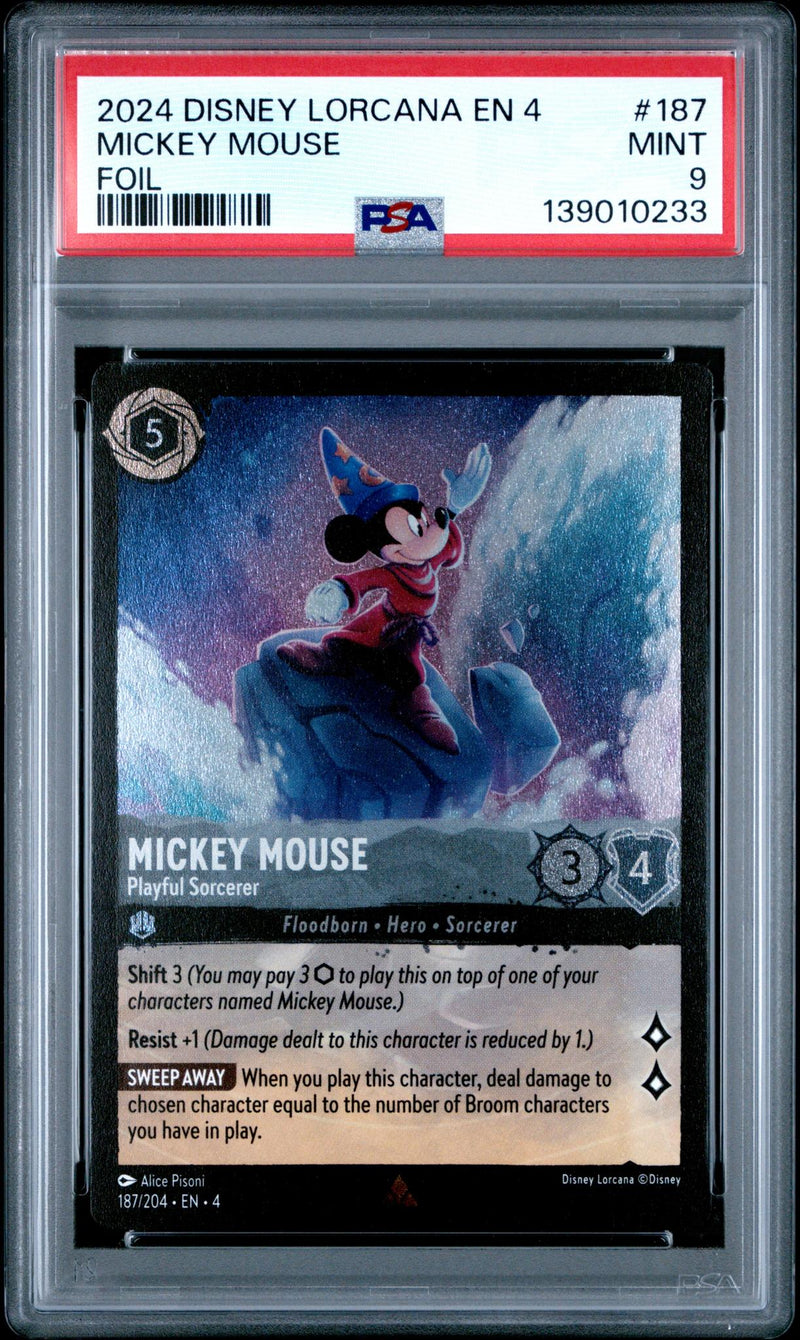 2024 Disney Lorcana En 4-Ursula's Return Foil Mickey Mouse #187 PSA 9