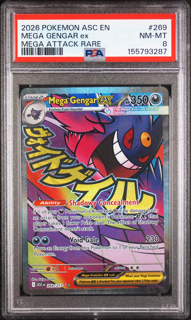2026 Pokemon Mega Evolution Ascended Heroes Mega Attack Rare Mega Gengar Ex #269 PSA 8