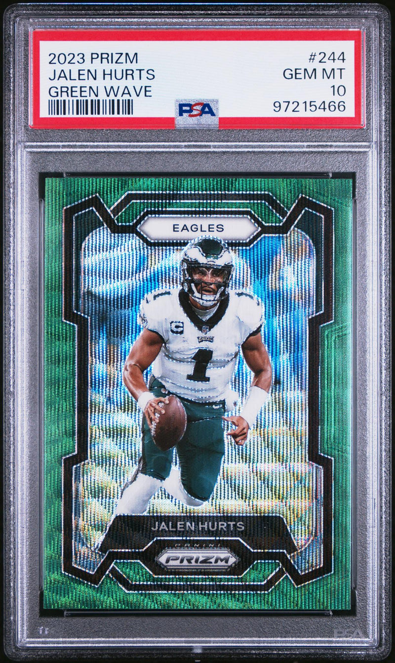 2023 Panini Prizm Prizms Green Wave Jalen Hurts #244 PSA 10