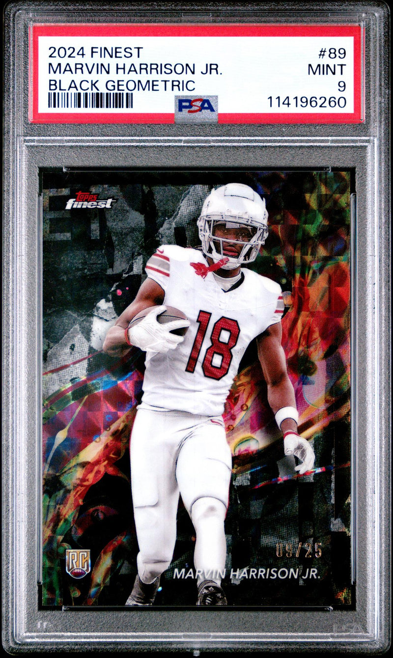 2024 Topps Finest Black Geometric Marvin Harrison Jr. #89 PSA 9