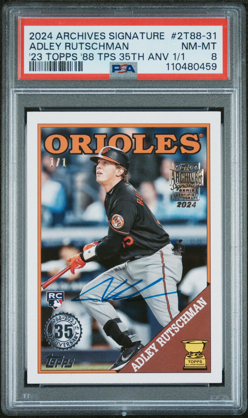 2024 Topps Archives Signature Series 2023 Topps '88 Topps 35th Anniversary 1/1 Adley Rutschman #2T88-31 PSA 8
