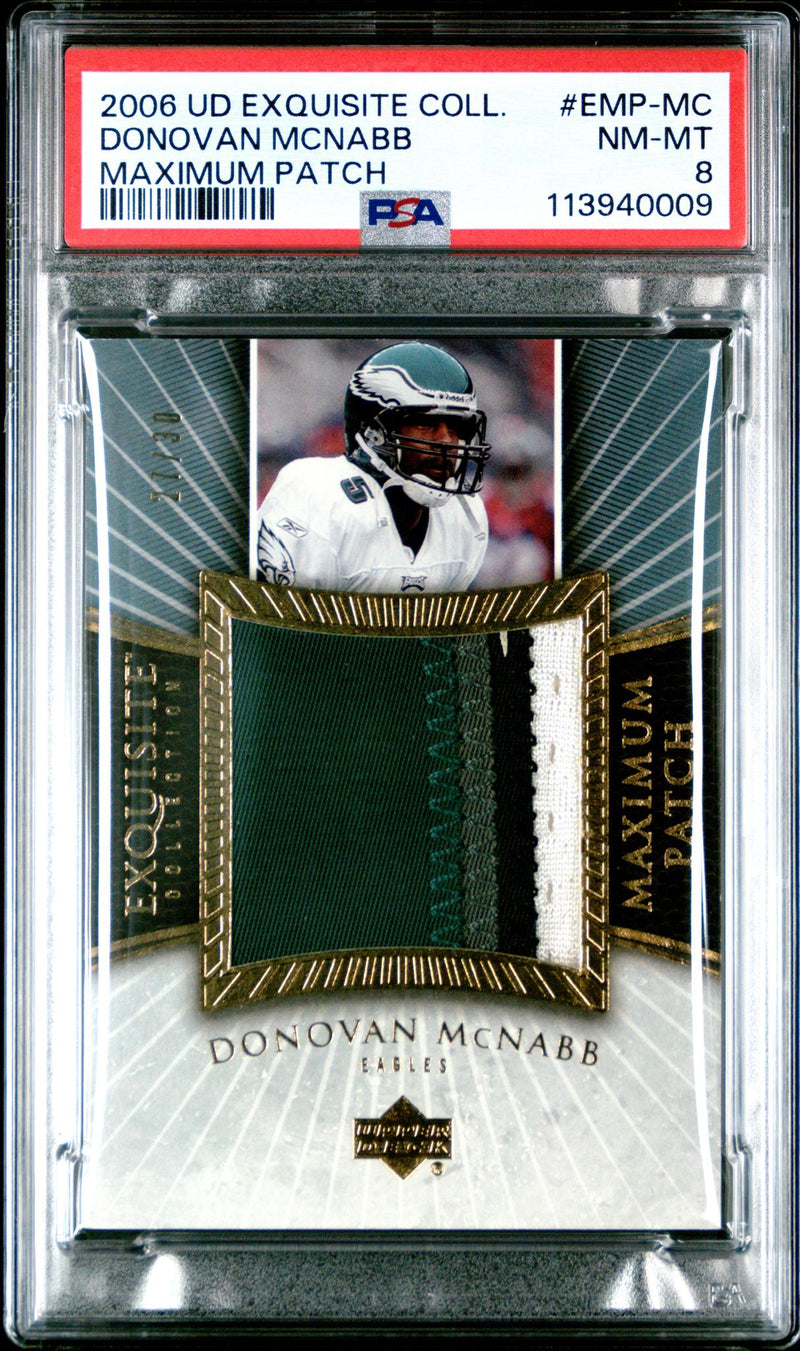 2006 UD Exquisite Collection Maximum Patch Donovan Mcnabb #EMP-MC /30 PSA 8