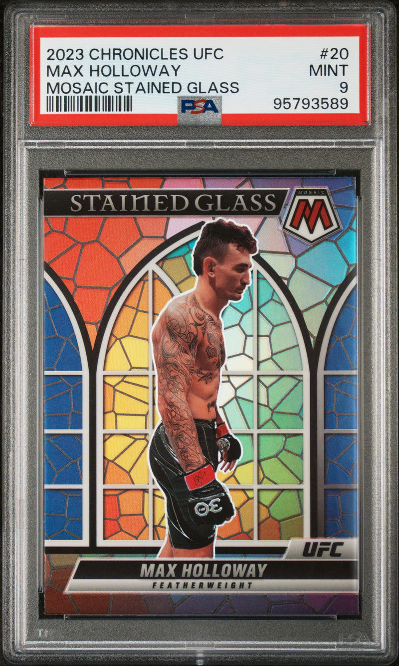 2023 Panini Chronicles UFC Mosaic Stained Glass Max Holloway #20 PSA 9