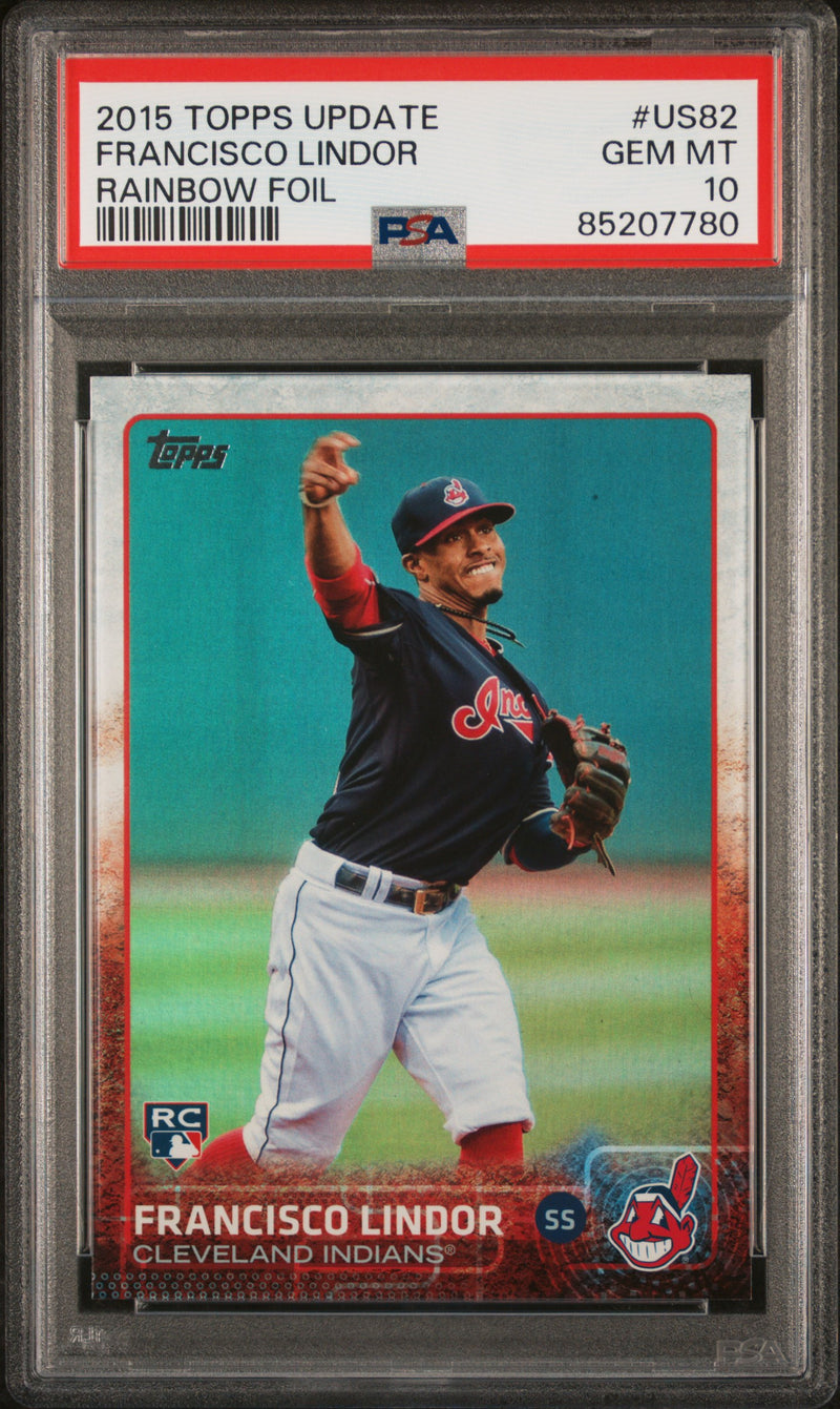 2015 Topps Update Rainbow Foil Francisco Lindor #US82 PSA 10