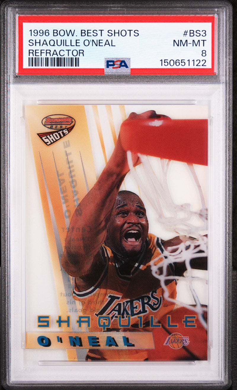 1996 Bowman's Best Best Shots Refractor Shaquille O'Neal #BS3 PSA 8