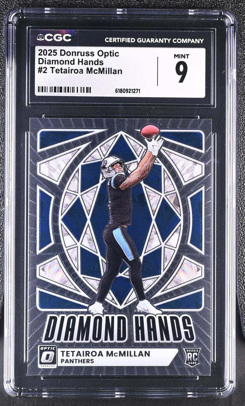 2025 Panini Donruss Optic Tetairoa McMillan Diamond Hands #2 Rookie CGC 9