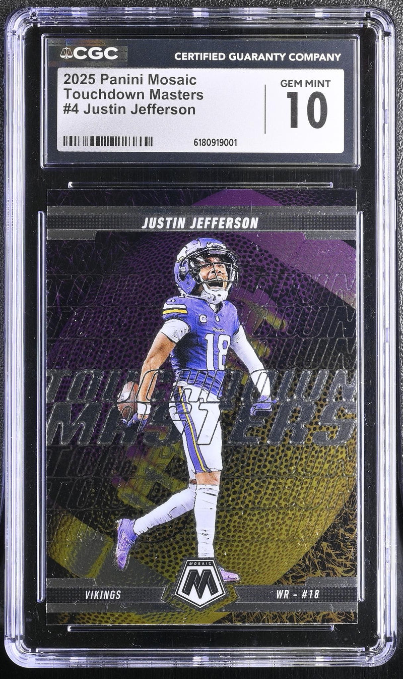 2025 Panini Mosaic Touchdown Masters Justin Jefferson #4 CGC 10