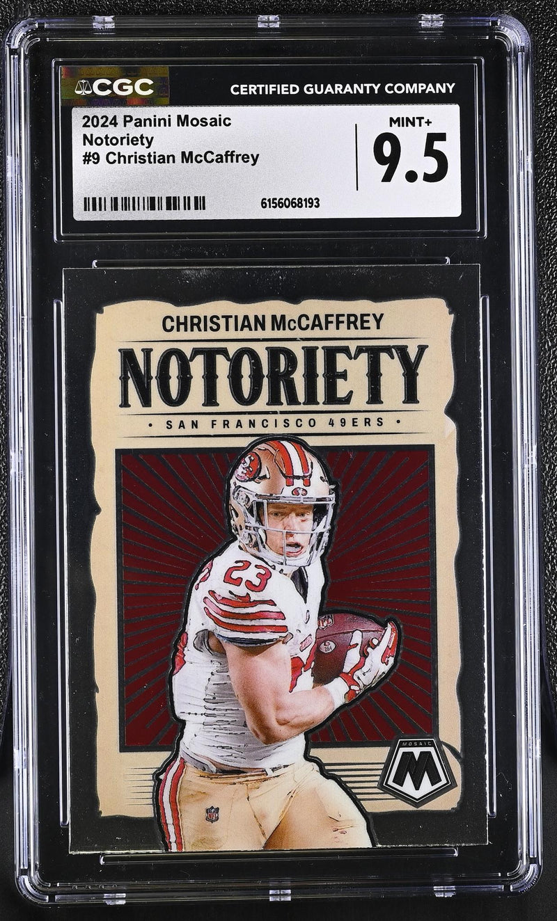 2024 Panini Mosaic Notoriety Christian McCaffrey #9 CGC 9.5