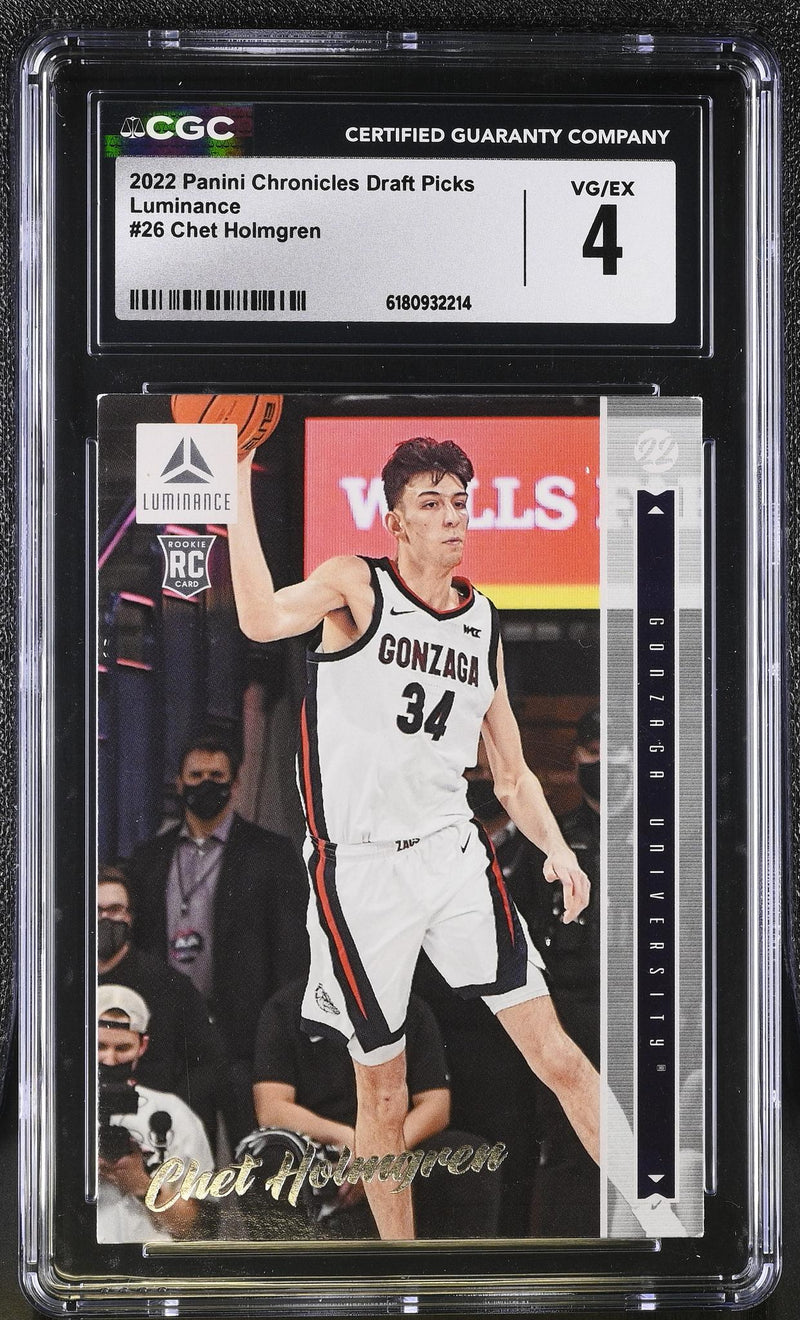 2022 Panini Chronicles Luminance Chet Holmgren #26 Rookie CGC 4